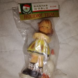 Santas World Hummel Type Christmas Tree Ornament For Kurt Adler New With Defects